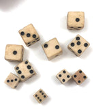 Antique Handmade Bone Dice with Wooden Dice Cup