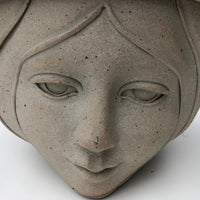 Hand-Thrown and Sculpted Studio Pottery Hanging Stoneware Planter With Female Face