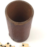 Antique Handmade Bone Dice with Wooden Dice Cup
