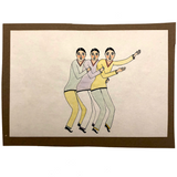 Marvelous 1929 Ink and Watercolor Drawing of Three Women