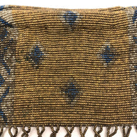 Antique French Deco Gold and Blue Micro-beaded Purse