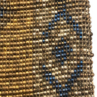 Antique French Deco Gold and Blue Micro-beaded Purse