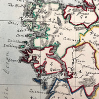 On hold Francess D. Fish's 1874 Hand-drawn Watercolor Map of Ireland