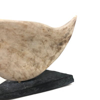 Inuit Carved Antler Bird on Stone Base