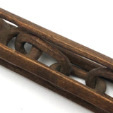 Interesting Old Carved Whimsy with Ball on Chain Inside Cage