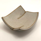 Cream Glazed Hand-formed Slab Pottery Bowl / Plate / Dish Signed Burke