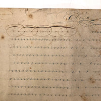 19th Century Penmanship Practice Notebook with Spencerian Bird Drawing