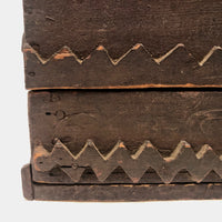Wonderful 19th Century Folk Art / Tramp Art Box With Birds and Interior Lined with Quack Medicine Advertisement