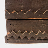 Wonderful 19th Century Folk Art / Tramp Art Box With Birds and Interior Lined with Quack Medicine Advertisement