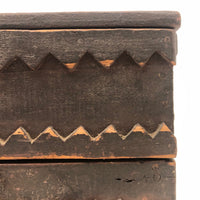 Wonderful 19th Century Folk Art / Tramp Art Box With Birds and Interior Lined with Quack Medicine Advertisement