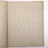 19th Century Penmanship Practice Notebook with Spencerian Bird Drawing