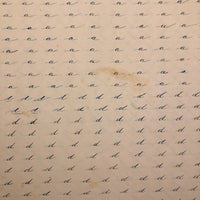 19th Century Penmanship Practice Notebook with Spencerian Bird Drawing
