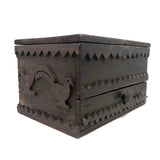 Wonderful 19th Century Folk Art / Tramp Art Box With Birds and Interior Lined with Quack Medicine Advertisement