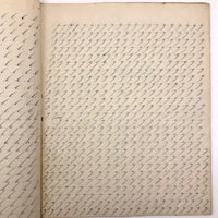 19th Century Penmanship Practice Notebook with Spencerian Bird Drawing