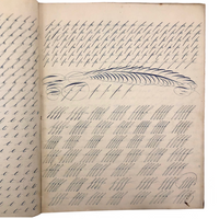 19th Century Penmanship Practice Notebook with Spencerian Bird Drawing