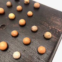 Large Handmade Marble Solitaire Board with Clay Marbles