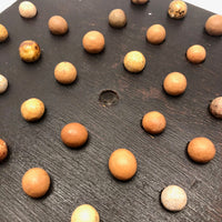 Large Handmade Marble Solitaire Board with Clay Marbles