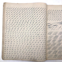 19th Century Penmanship Practice Notebook with Spencerian Bird Drawing