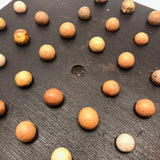 Large Handmade Marble Solitaire Board with Clay Marbles