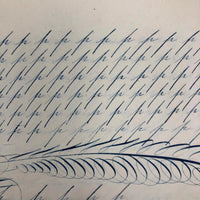 19th Century Penmanship Practice Notebook with Spencerian Bird Drawing