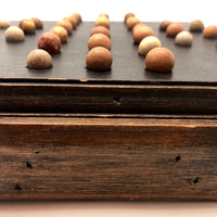 Large Handmade Marble Solitaire Board with Clay Marbles