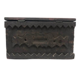 Wonderful 19th Century Folk Art / Tramp Art Box With Birds and Interior Lined with Quack Medicine Advertisement