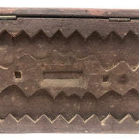 Wonderful 19th Century Folk Art / Tramp Art Box With Birds and Interior Lined with Quack Medicine Advertisement