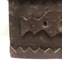Wonderful 19th Century Folk Art / Tramp Art Box With Birds and Interior Lined with Quack Medicine Advertisement