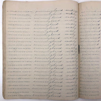 19th Century Penmanship Practice Notebook with Spencerian Bird Drawing