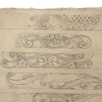 Antique Graphite Drawing of Decorative Borders