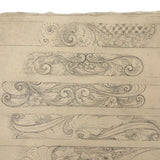 Antique Graphite Drawing of Decorative Borders