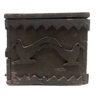 Wonderful 19th Century Folk Art / Tramp Art Box With Birds and Interior Lined with Quack Medicine Advertisement