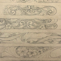 Antique Graphite Drawing of Decorative Borders