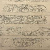 Antique Graphite Drawing of Decorative Borders