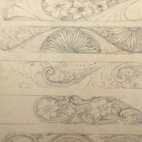 Antique Graphite Drawing of Decorative Borders