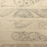 Antique Graphite Drawing of Decorative Borders