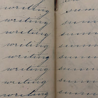 19th Century Penmanship Practice Notebook with Spencerian Bird Drawing