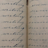 19th Century Penmanship Practice Notebook with Spencerian Bird Drawing