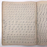 19th Century Penmanship Practice Notebook with Spencerian Bird Drawing
