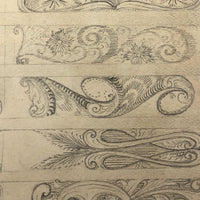 Antique Graphite Drawing of Decorative Borders
