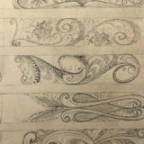 Antique Graphite Drawing of Decorative Borders