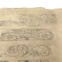 Antique Graphite Drawing of Decorative Borders