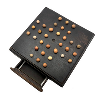 Large Handmade Marble Solitaire Board with Clay Marbles