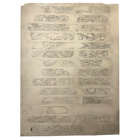 Antique Graphite Drawing of Decorative Borders