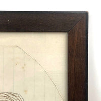 Marvelous 19th C. Naive Watercolor and Graphite Drawing of Two Children and Noah's Arc (?)