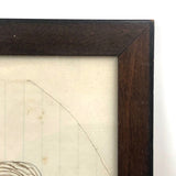 Marvelous 19th C. Naive Watercolor and Graphite Drawing of Two Children and Noah's Arc (?)