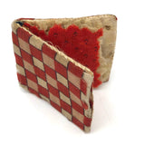 Lovingly Crafted Antique Needlebook with Homespun Checked Fabric Cover