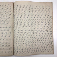 19th Century Penmanship Practice Notebook with Spencerian Bird Drawing