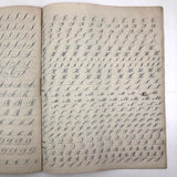 19th Century Penmanship Practice Notebook with Spencerian Bird Drawing