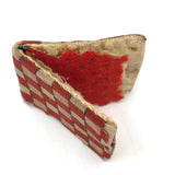 Lovingly Crafted Antique Needlebook with Homespun Checked Fabric Cover